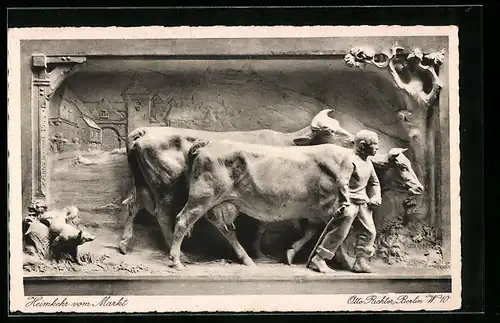 AK München, 35. Landwirtschafliche Wander-Ausstellung 1929, Heimkehr vom Markt
