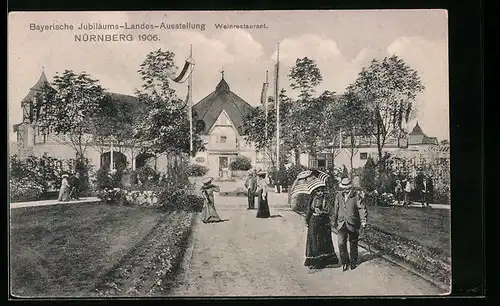 AK Nürnberg, Bayerische Jubiläums-Ausstellung 1906, Weinrestaurant