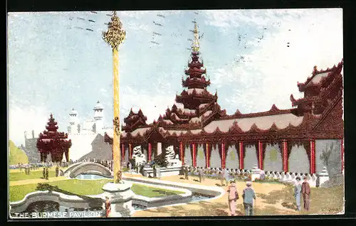 Künstler-AK London, British Empire Exhibition 1924, The Burmese Pavilion