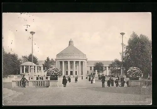 AK Dresden, Internationale Hygiene-Ausstellung 1911, Festplatz mit Halle Der Mensch