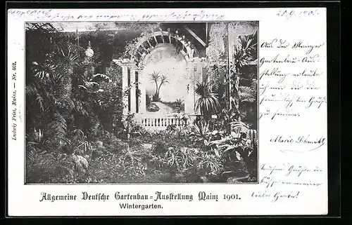 AK Mainz, Allgemeine Deutsche Gartenbau-Ausstellung 1901, Wintergarten