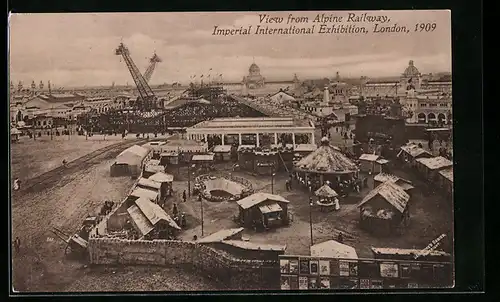 AK London, Imperial International Exhibition 1909, View from Alpine Railway