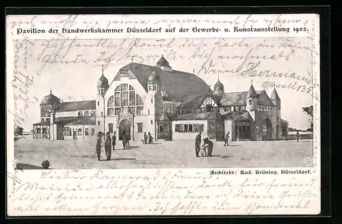 AK Düsseldorf, Pavillon der Handwerkskammer auf der Gewerbe- und Kunstausstellung 1902