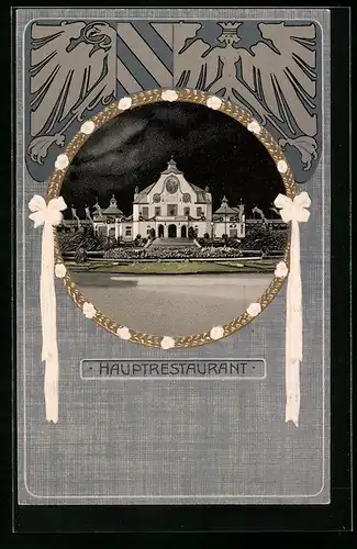Präge-AK Nürnberg, Bayer. Jubiläums-Ausstellung 1906, Hauptrestaurant