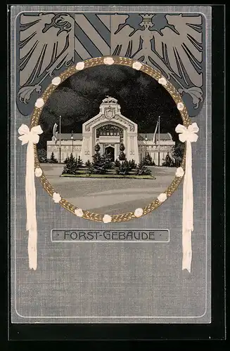 Präge-AK Nürnberg, Forst-Gebäude, Bayer. Jubiläums-Landes-Ausstellung 1906