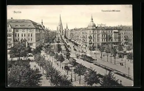 AK Berlin-Charlottenburg, Tauentzienstrasse aus der Vogelschau