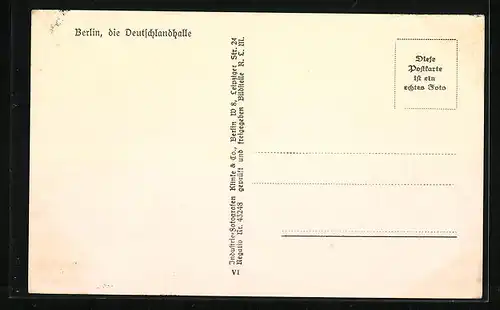 AK Berlin-Charlottenburg, Deutschlandhalle, Fliegeraufnahme