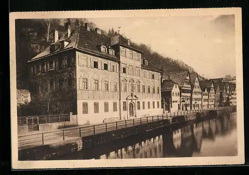 AK Calw, Bischofstrasse, vom Wasser gesehen