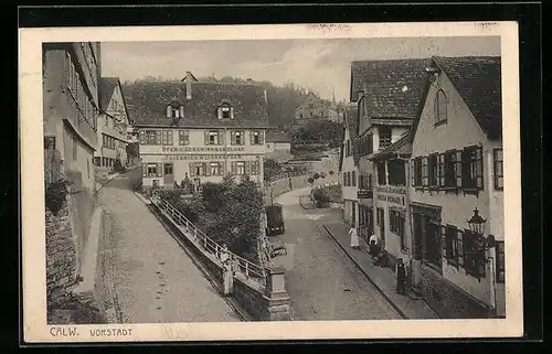 AK Calw, Strassenpartie in der Vorstadt