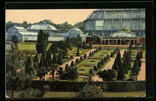 AK Berlin-Dahlem, Botanischer Garten - Italienischer Garten mit Schauhäusern