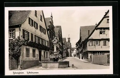 AK Bönnigheim, Strassenpartie mit Röhrbrunnen