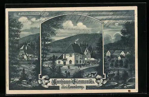 Künstler-AK Leonberg, Kurhaus Glemseck, Seehaus
