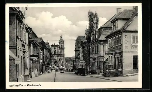 AK Neckarsulm, Marktstrasse mit Café