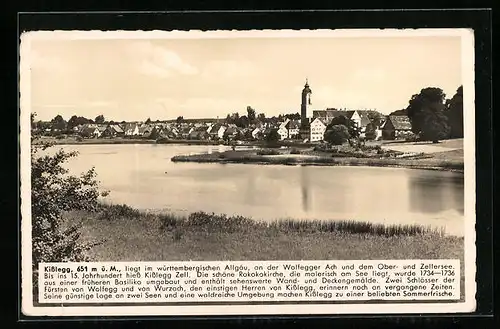 AK Kisslegg, Ortsansicht mit See