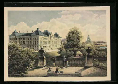 Künstler-AK Dresden, Das Japanische Palais um 1850
