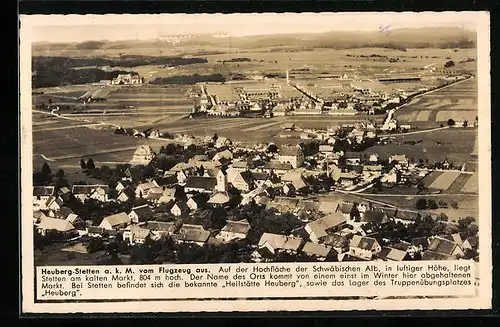 AK Heuberg-Stetten a. k. M., Ortsansicht vom Flugzeug aus