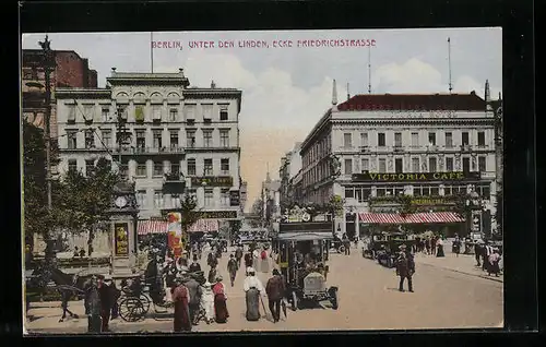 AK Berlin, Unter den Linden, Ecke Friedrichstrasse