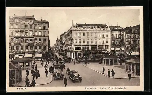 AK Berlin, Unter den Linden, Friedrichstrasse