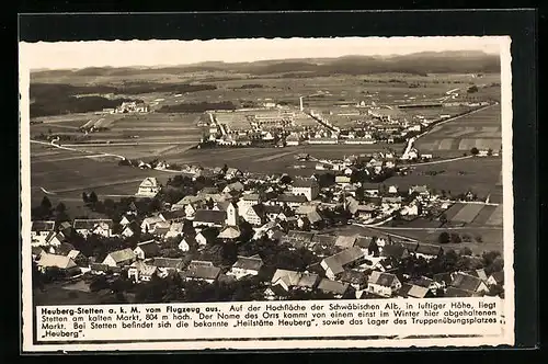 AK Heuberg-Stetten a. k. M., Ortsansicht vom Flugzeug aus