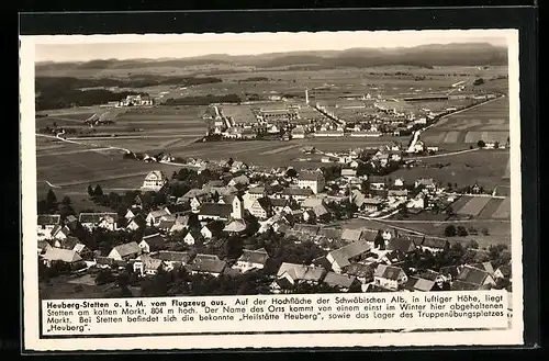 AK Heuberg-Stetten a. k. M., Ortsansicht vom Flugzeug aus