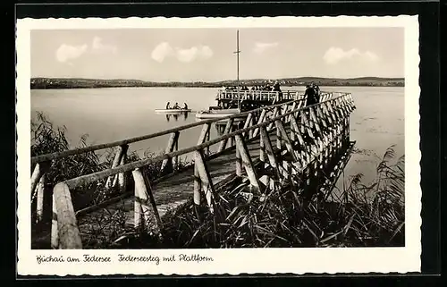 AK Buchau am Federsee, Federseesteg mit Plattform