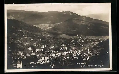 AK Gernsbach i. Murgtal, Ortsansicht aus der Vogelschau