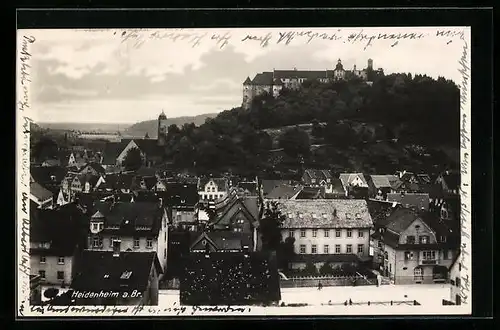 AK Heidenheim a. Br., Ortsansicht mit Blick auf Schloss