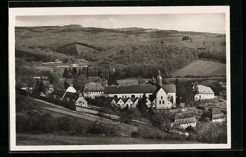 AK Hattenheim /Rheingau, Hotel Weinhaus Ress / Kloster Eberbach von Westen