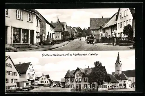 AK Böhmenkirch bei Weissenstein /Wttbg., Strassenpartie, Ortspartie, Rathaus