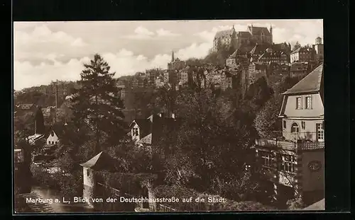 AK Marburg /Lahn, Blick von der Deutschhausstrasse auf die Stadt