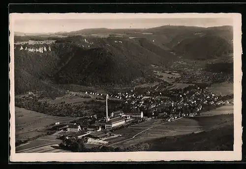 AK Oberlenningen, Schwäbische Alb mit Blick auf Römerstein