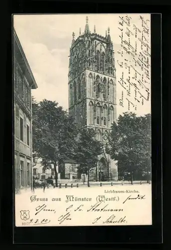 AK Münster, Blick auf Liebfrauen-Kirche