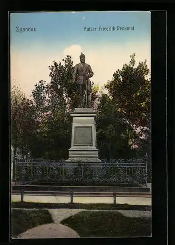 AK Berlin-Spandau, Blick auf Kaiser Friedrich-Denkmal