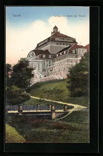 AK Cassel, Karlsaue m. neuem Kgl. Theater