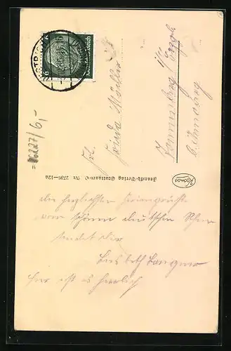 AK Oestrich a. Rh., altes Haus mit Erker