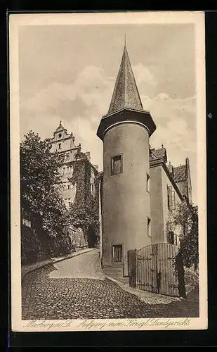 AK Marburg a./ L., Aufgang zum Königl. Landgericht