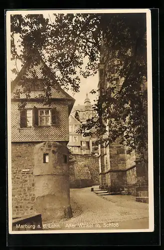 AK Marburg a. d. Lahn, Alter Winkel m. Schloss