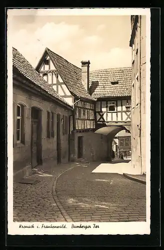 AK Kronach i. Frankenwald, Strassenpartie am Bamberger Tor