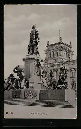 AK Berlin, Blick aufs Bismarck-Denkmal