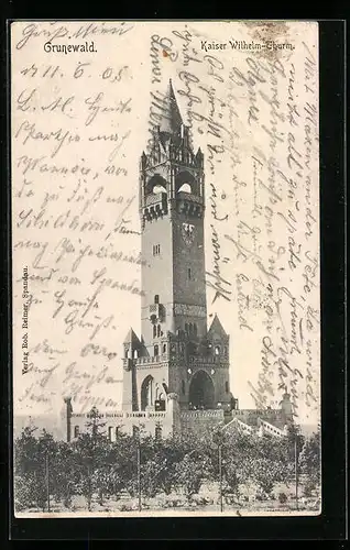 AK Grunewald, Blick auf den Kaiser Wilhelm-Turm