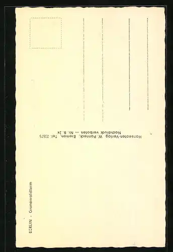 AK Berlin, Ansicht vom Grunewaldturm