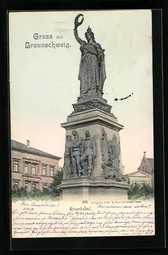 AK Braunschweig, Blick aufs Kriegerdenkmal