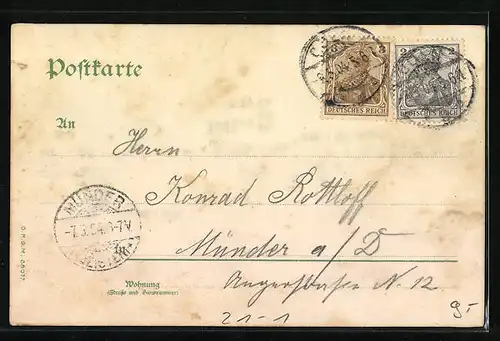 Lithographie Köln a. Rh., Uferpartie mit Dom und Brücke bei Mondschein, Halt gegen das Licht