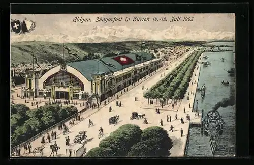 AK Zürich, Eidgenössisches Sängerfest 1905, Festhütte