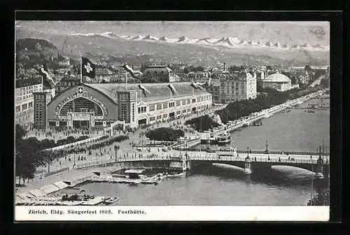 AK Zürich, Eidgenössisches Sängerfest 1905, Festhütte