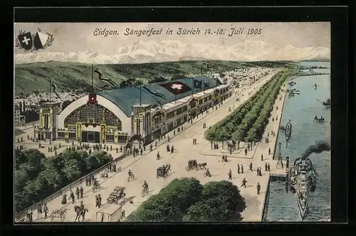 AK Zürich, Eidgenössisches Sängerfest 1905, Festhütte