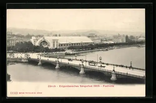 AK Zürich, Eidgenössisches Sängerfest 1905, Festhütte