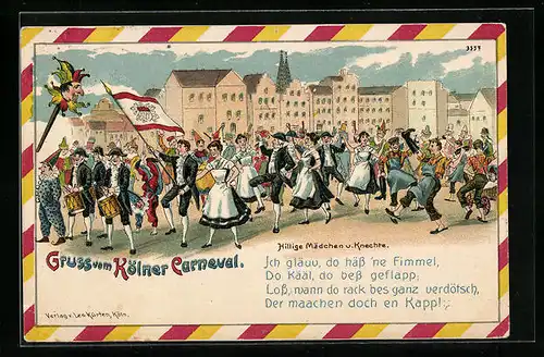 Künstler-AK Köln, Hillige Mädchen und Knechte, Fasching