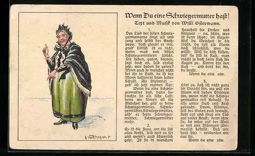 AK Lied Wenn Du eine Schwiegermutter hast!, Frau gibt Anweisungen