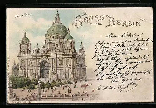 Lithographie Berlin, Neuer Dom, Halt gegen das Licht